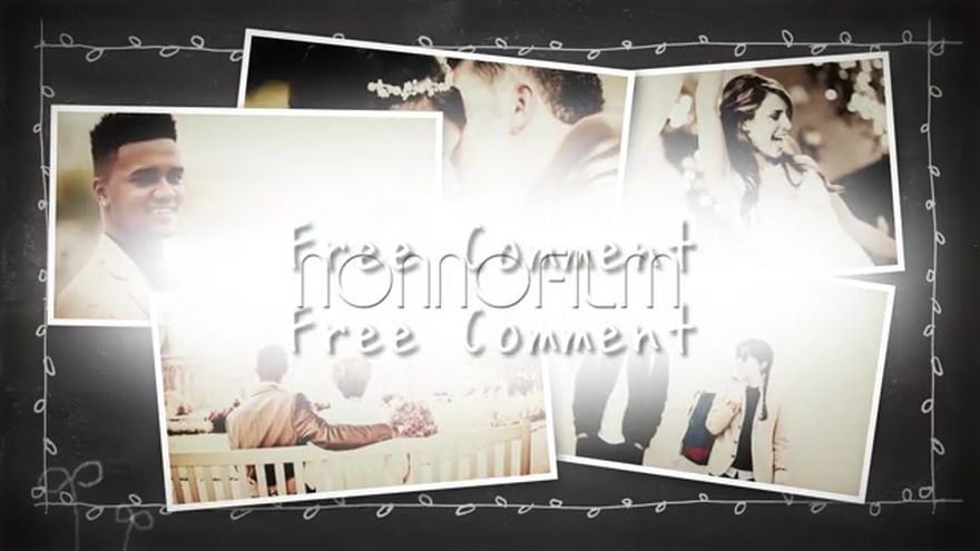 黒板の上に写真がテープで貼られたようなデザインと、チョークで書かれた「Free Comment」